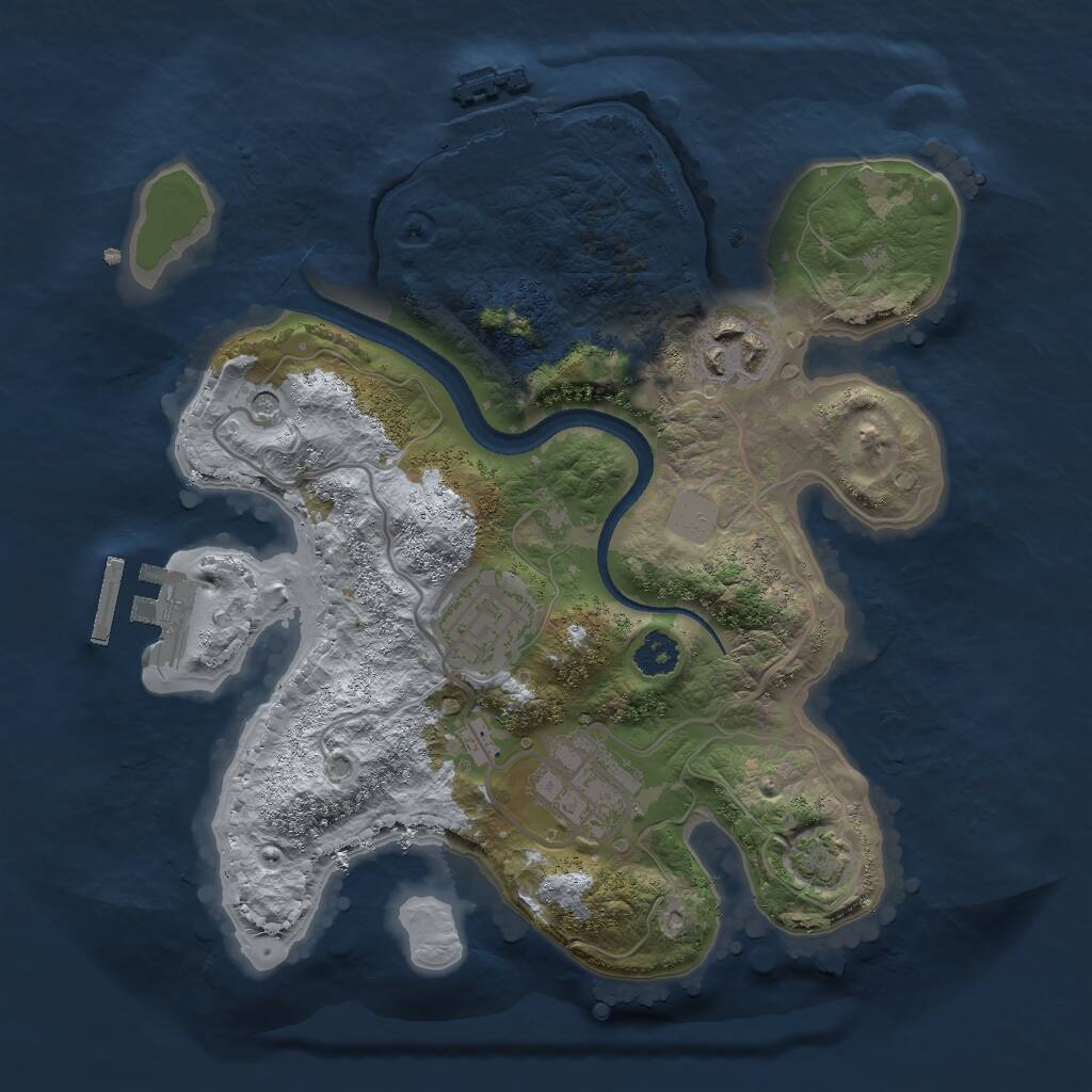 Rust Map: Procedural Map, Size: 2500, Seed: 1871622085, 8 Monuments