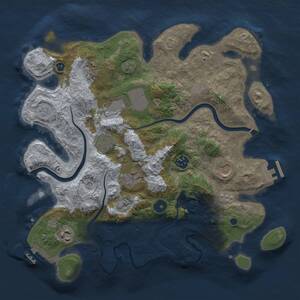 Thumbnail Rust Map: Procedural Map, Size: 3500, Seed: 1934534475, 14 Monuments