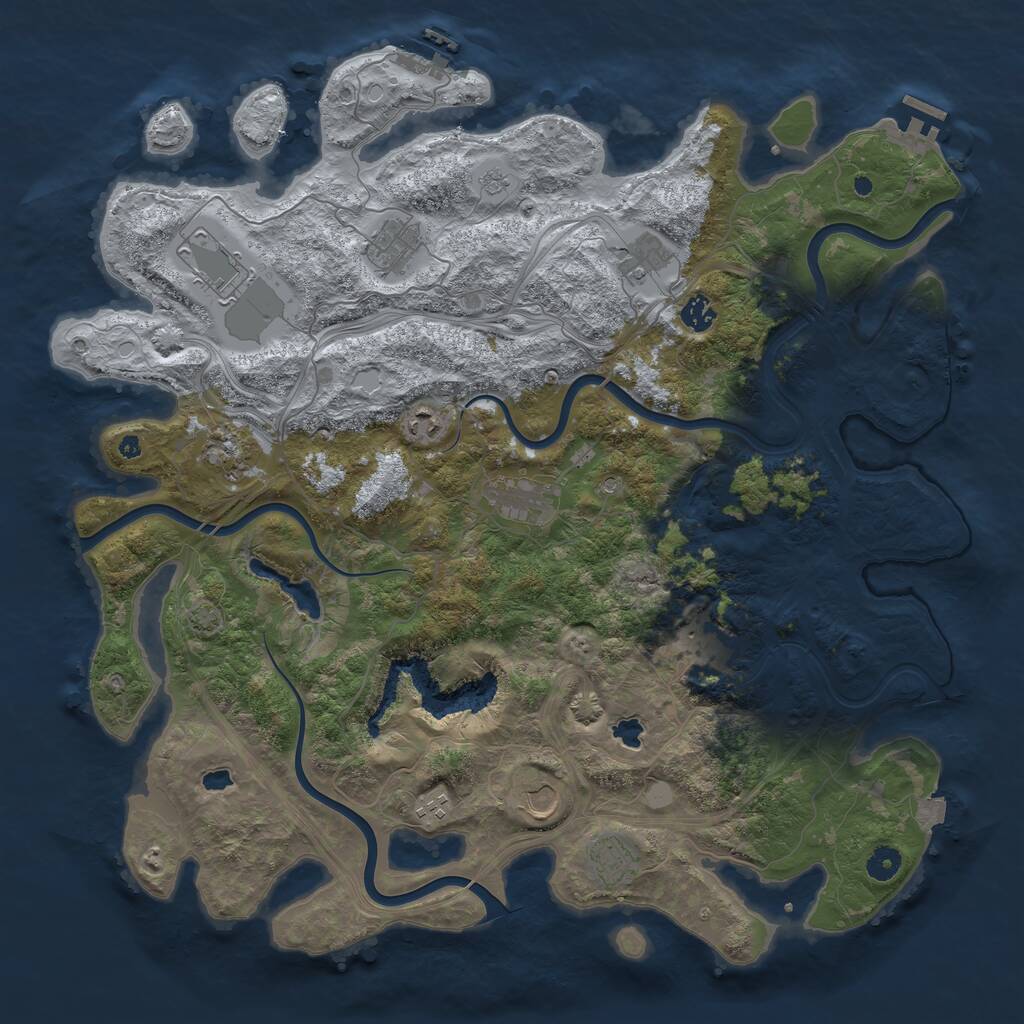 Rust Map: Procedural Map, Size: 4500, Seed: 1517273668, 17 Monuments