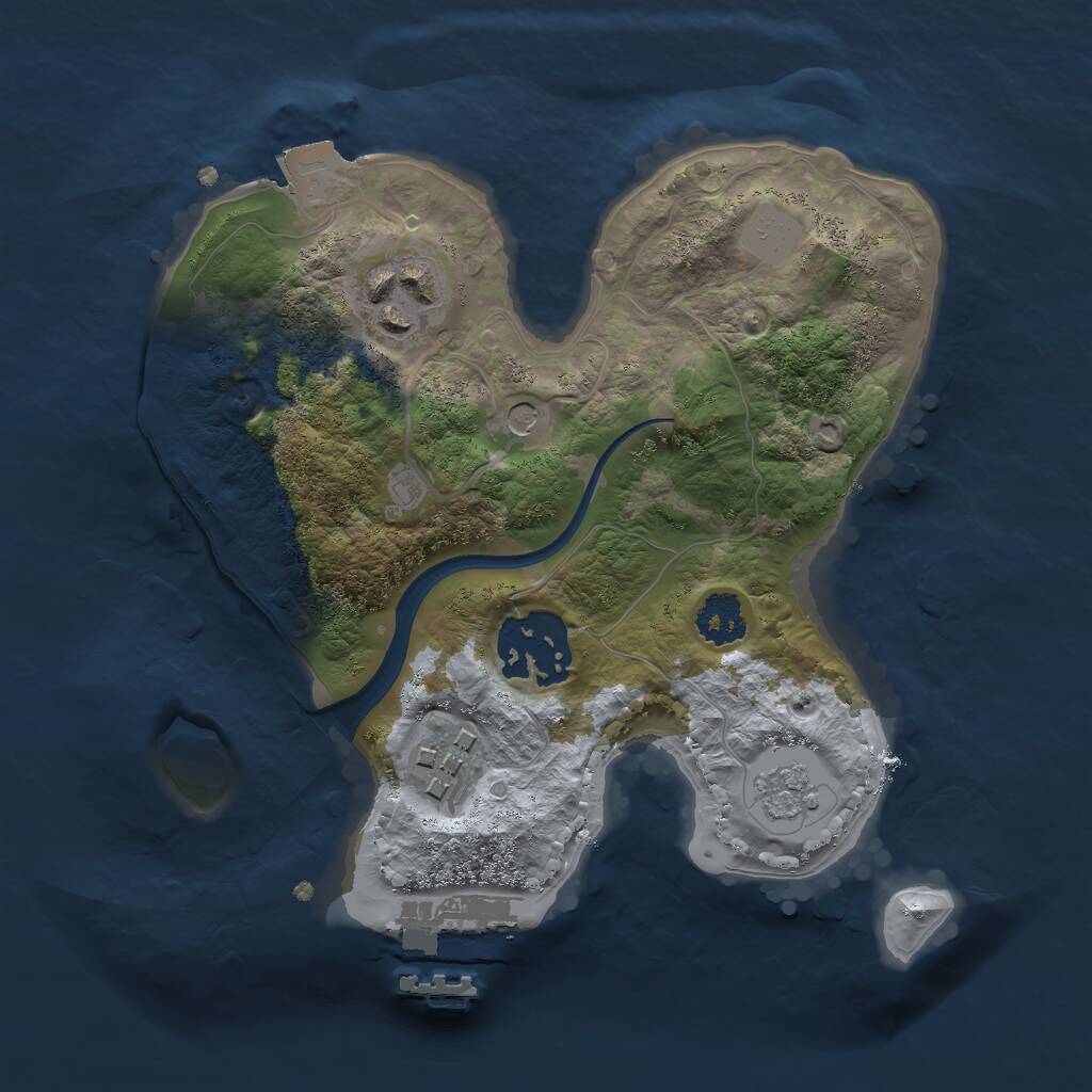 Rust Map: Procedural Map, Size: 2175, Seed: 50000, 7 Monuments