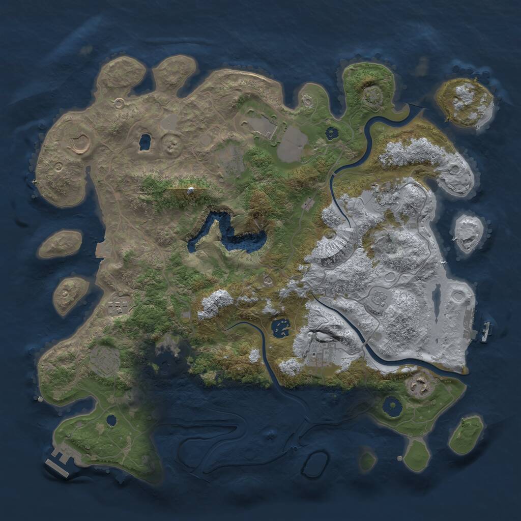 Rust Map: Procedural Map, Size: 4000, Seed: 211403865, 16 Monuments