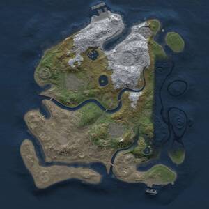 Thumbnail Rust Map: Procedural Map, Size: 3000, Seed: 422485542, 10 Monuments