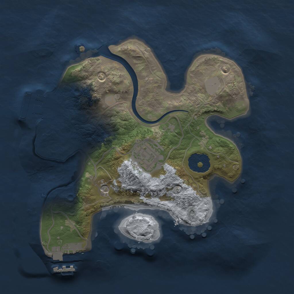 Rust Map: Procedural Map, Size: 2100, Seed: 67420, 5 Monuments