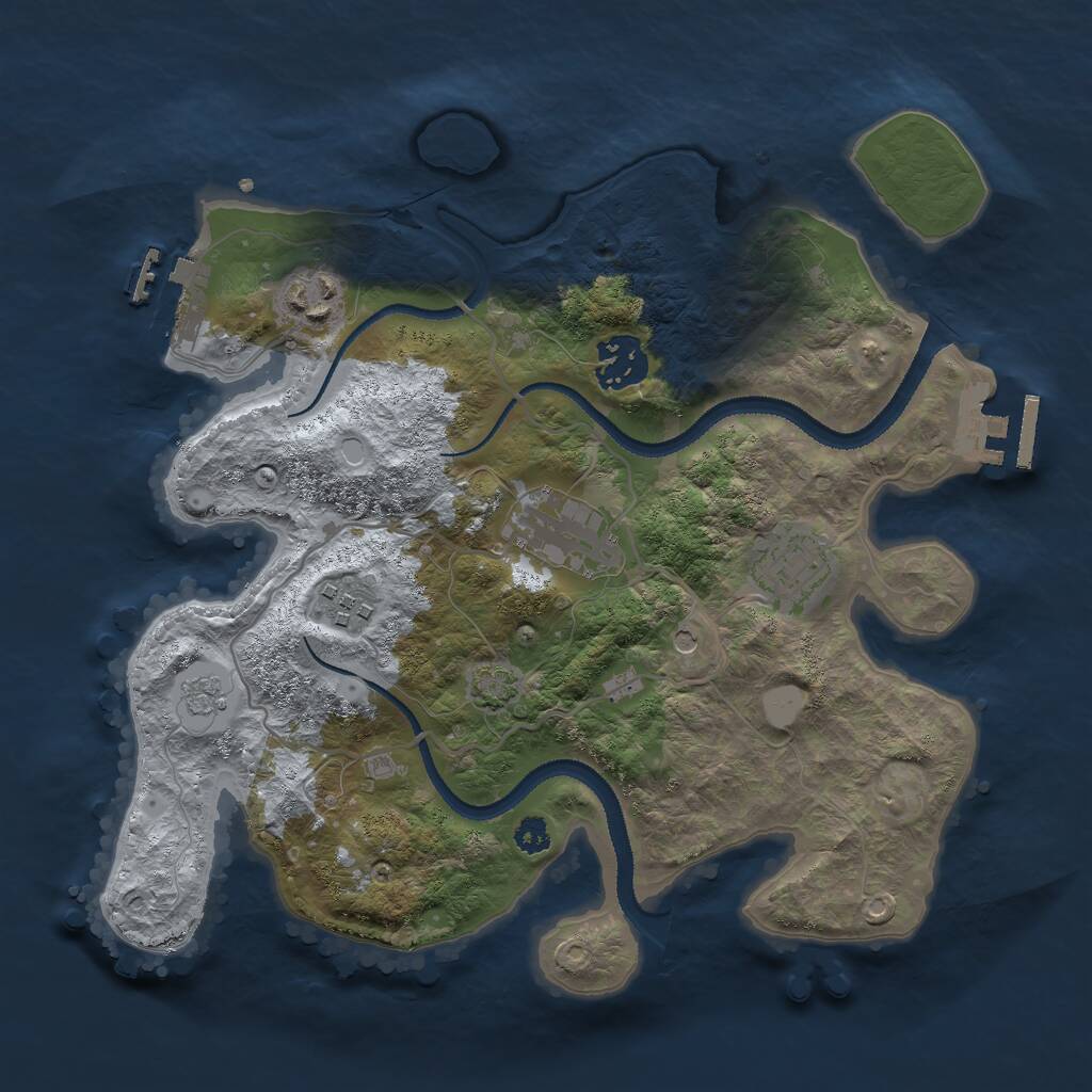 Rust Map: Procedural Map, Size: 3000, Seed: 82254, 11 Monuments