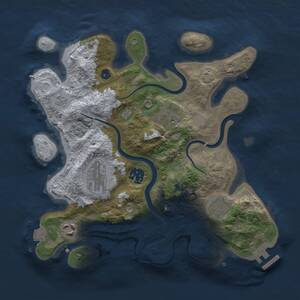 Thumbnail Rust Map: Procedural Map, Size: 3000, Seed: 2091903491, 11 Monuments