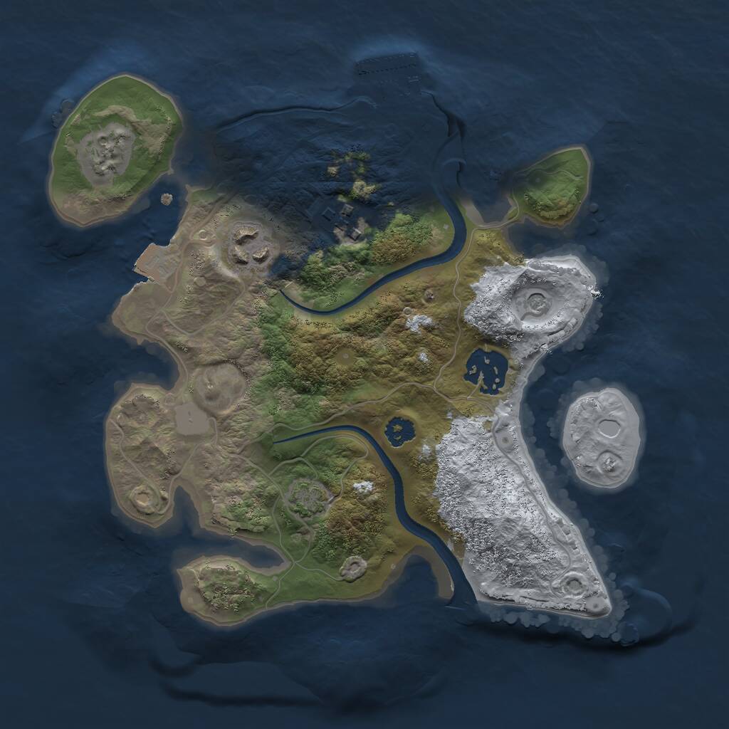 Rust Map: Procedural Map, Size: 2500, Seed: 15244392, 7 Monuments