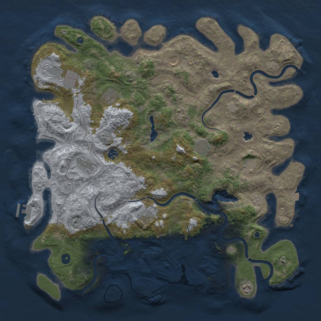 Rust Map: Procedural Map, Size: 4800, Seed: 1405323954, 17 Monuments
