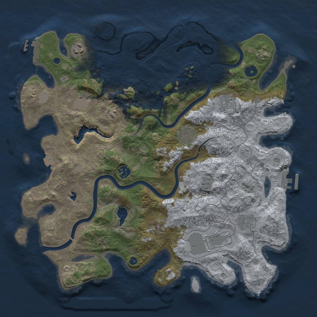 Rust Map: Procedural Map, Size: 4000, Seed: 481884, 15 Monuments