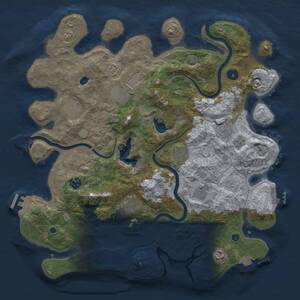 Thumbnail Rust Map: Procedural Map, Size: 4000, Seed: 123435454, 15 Monuments