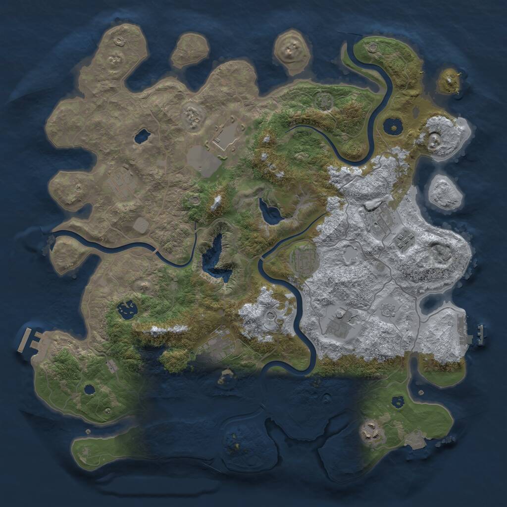 Rust Map: Procedural Map, Size: 4000, Seed: 123435454, 15 Monuments