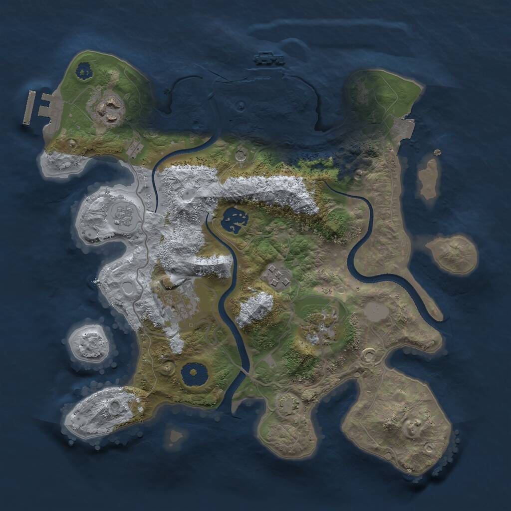 Rust Map: Procedural Map, Size: 3000, Seed: 49226, 11 Monuments