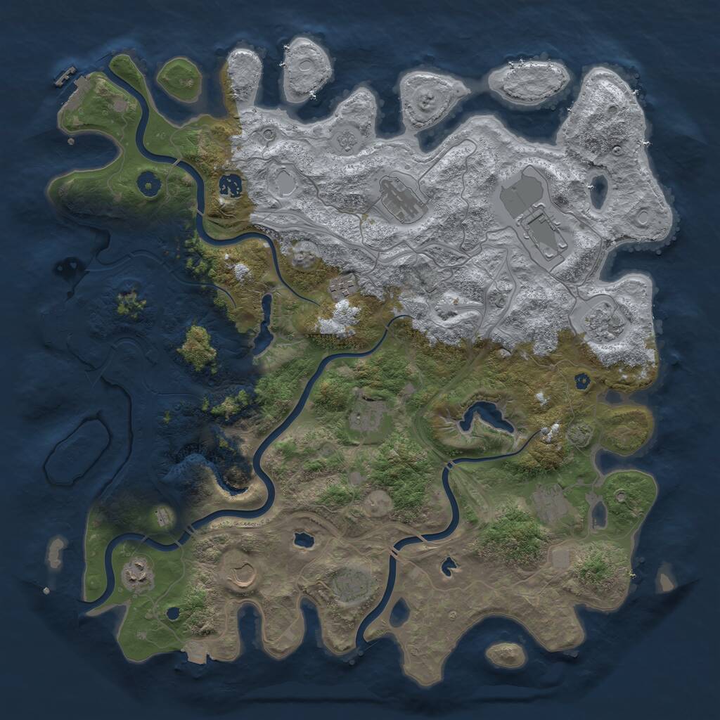 Rust Map: Procedural Map, Size: 4500, Seed: 1700905372, 16 Monuments