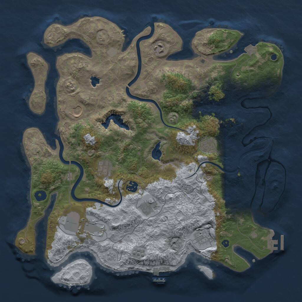 Rust Map: Procedural Map, Size: 4000, Seed: 1173207256, 15 Monuments