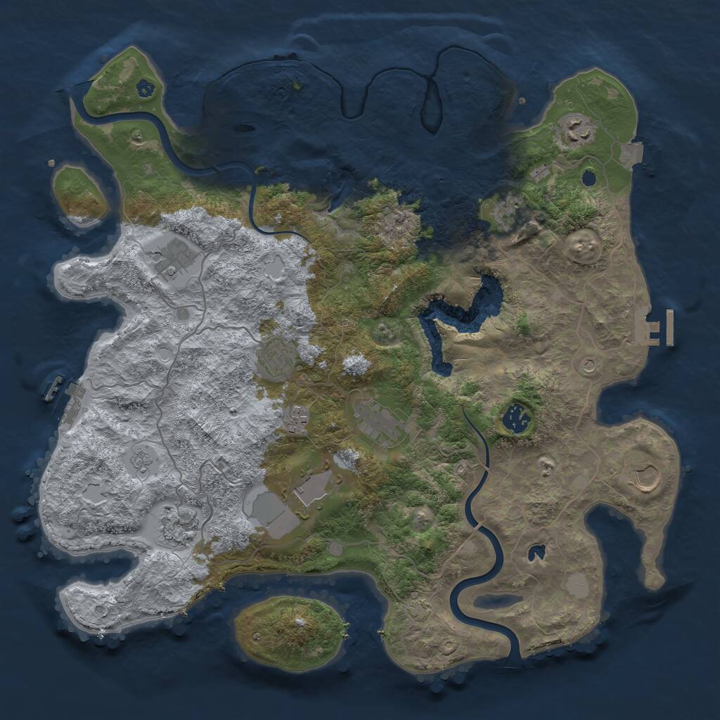 Rust Map: Procedural Map, Size: 4000, Seed: 67382348, 16 Monuments