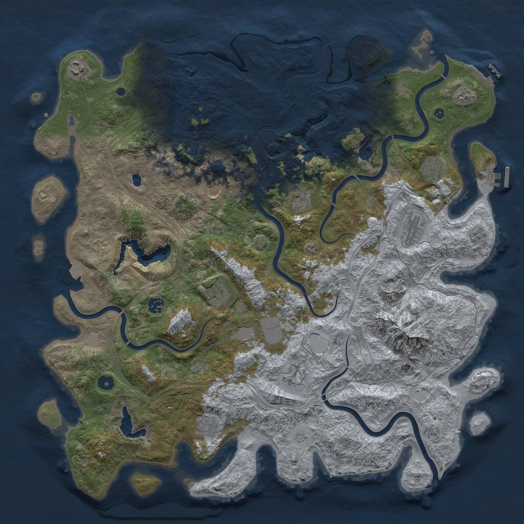 Rust Map: Procedural Map, Size: 5000, Seed: 14368, 17 Monuments