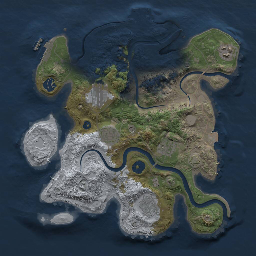 Rust Map: Procedural Map, Size: 3000, Seed: 1141723814, 11 Monuments