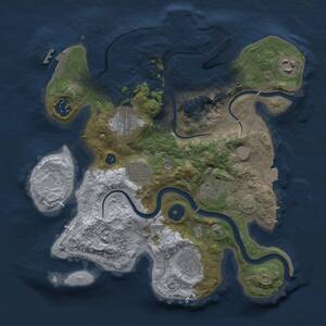 Thumbnail Rust Map: Procedural Map, Size: 3000, Seed: 1141723814, 11 Monuments