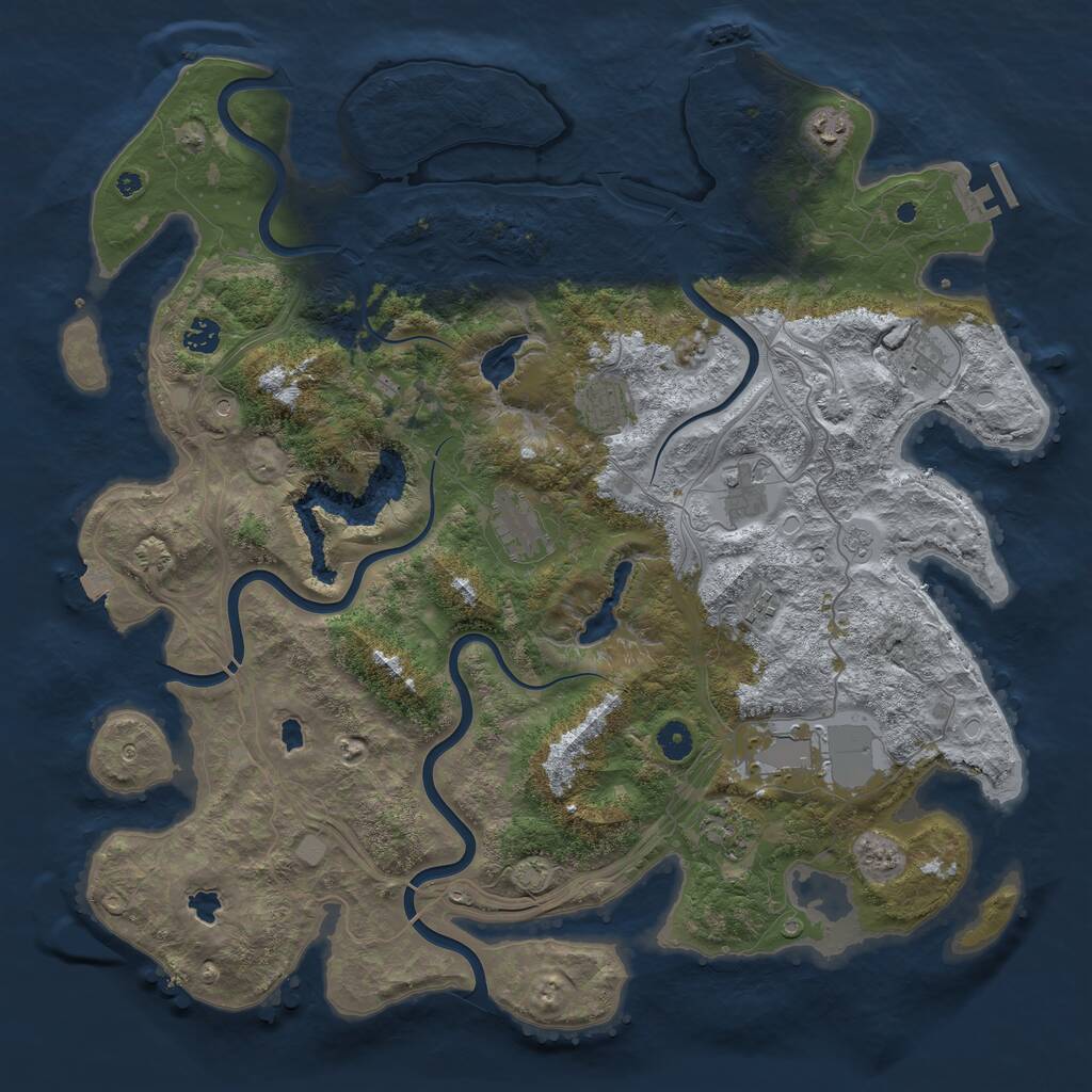 Rust Map: Procedural Map, Size: 4500, Seed: 1220731640, 15 Monuments