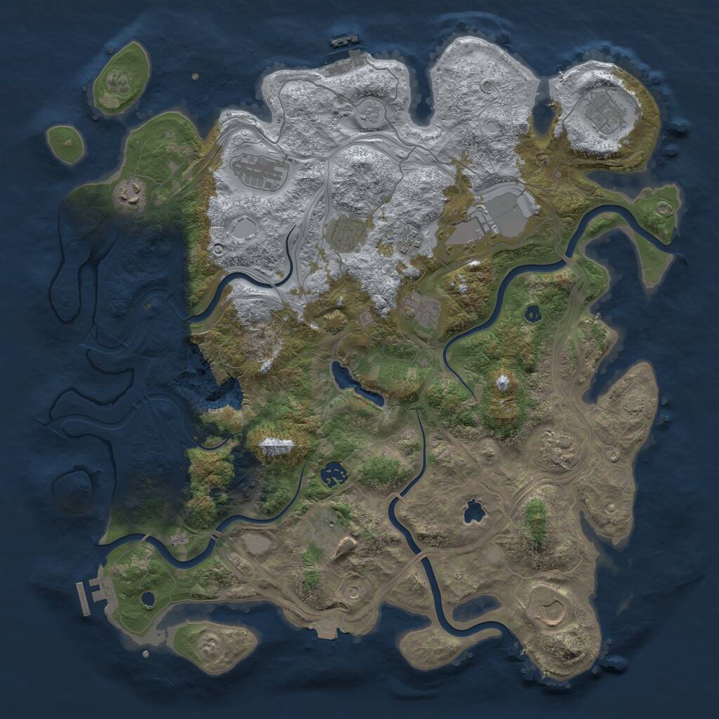 Rust Map: Procedural Map, Size: 4250, Seed: 1102330081, 17 Monuments