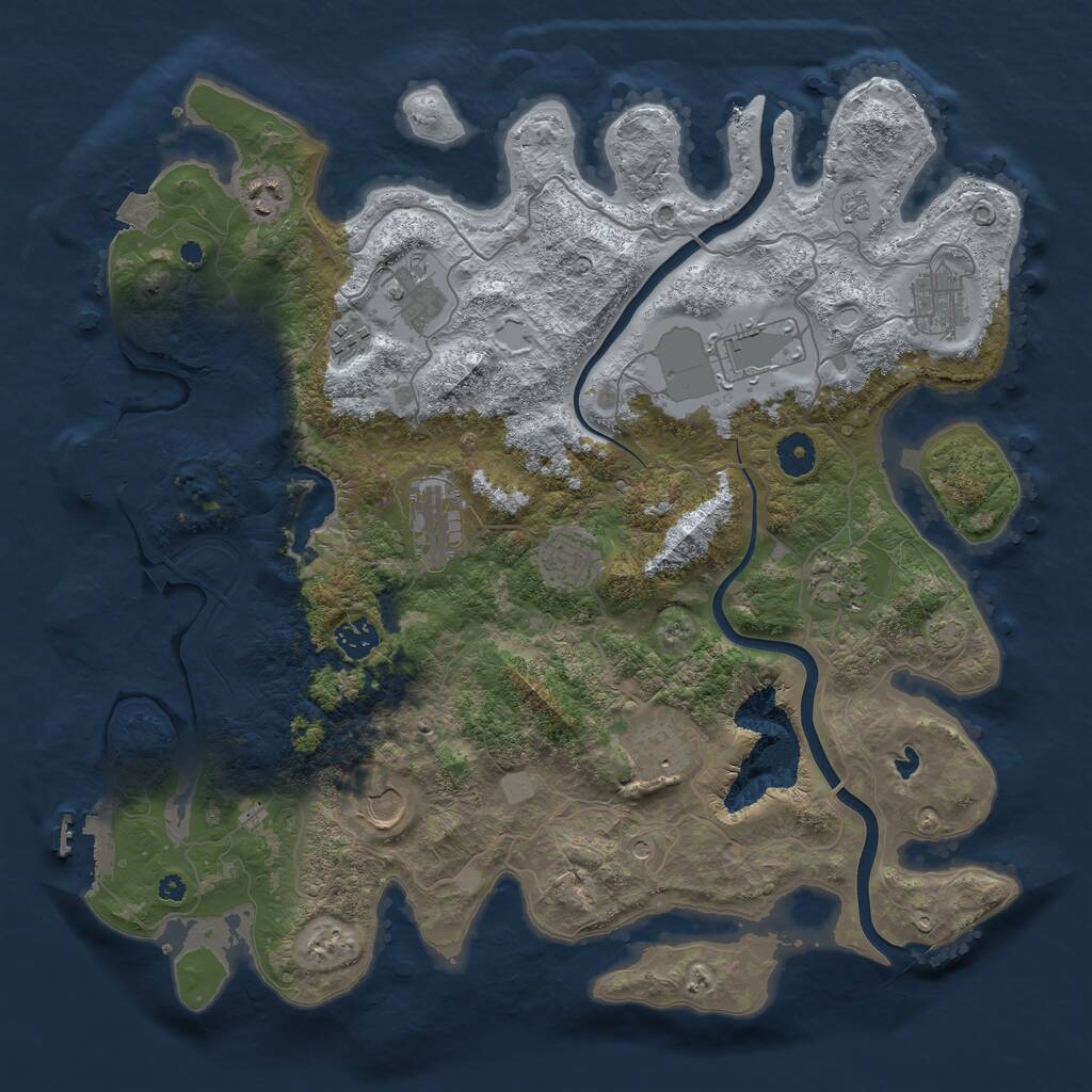 Rust Map: Procedural Map, Size: 4000, Seed: 159023436, 17 Monuments