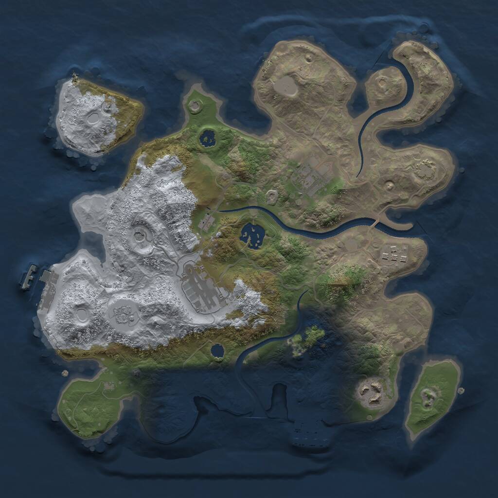 Rust Map: Procedural Map, Size: 3000, Seed: 324055995, 11 Monuments