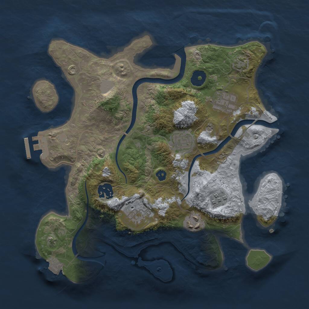 Rust Map: Procedural Map, Size: 2950, Seed: 45000, 10 Monuments