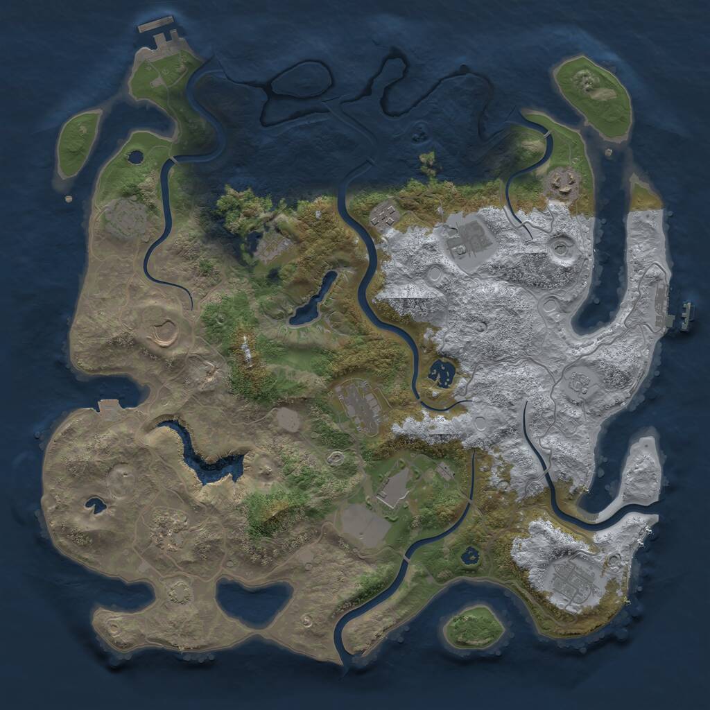 Rust Map: Procedural Map, Size: 4000, Seed: 717982102, 17 Monuments