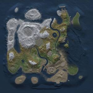 Thumbnail Rust Map: Procedural Map, Size: 3000, Seed: 1498602, 10 Monuments