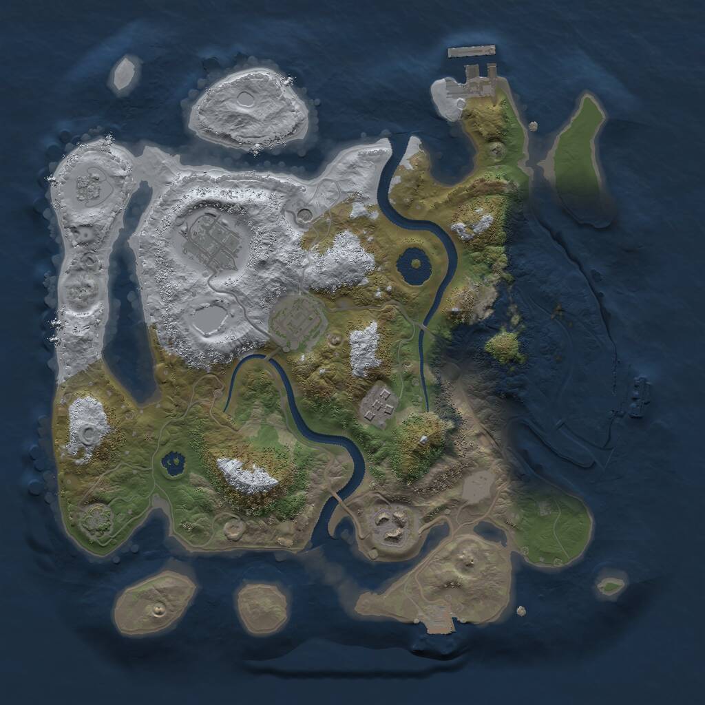 Rust Map: Procedural Map, Size: 3000, Seed: 1498602, 10 Monuments