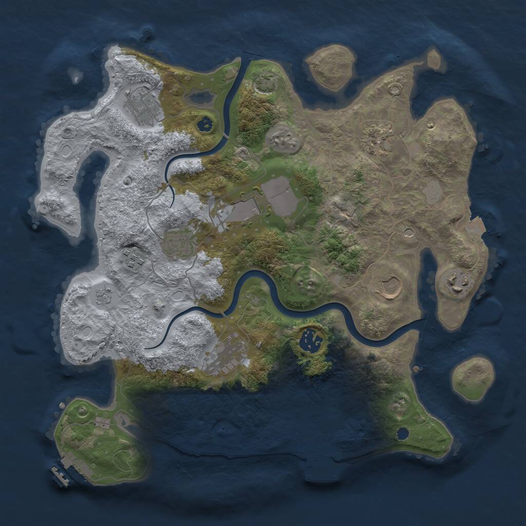 Rust Map: Procedural Map, Size: 3500, Seed: 1879904223, 15 Monuments