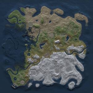 Thumbnail Rust Map: Procedural Map, Size: 4500, Seed: 1115780805, 17 Monuments