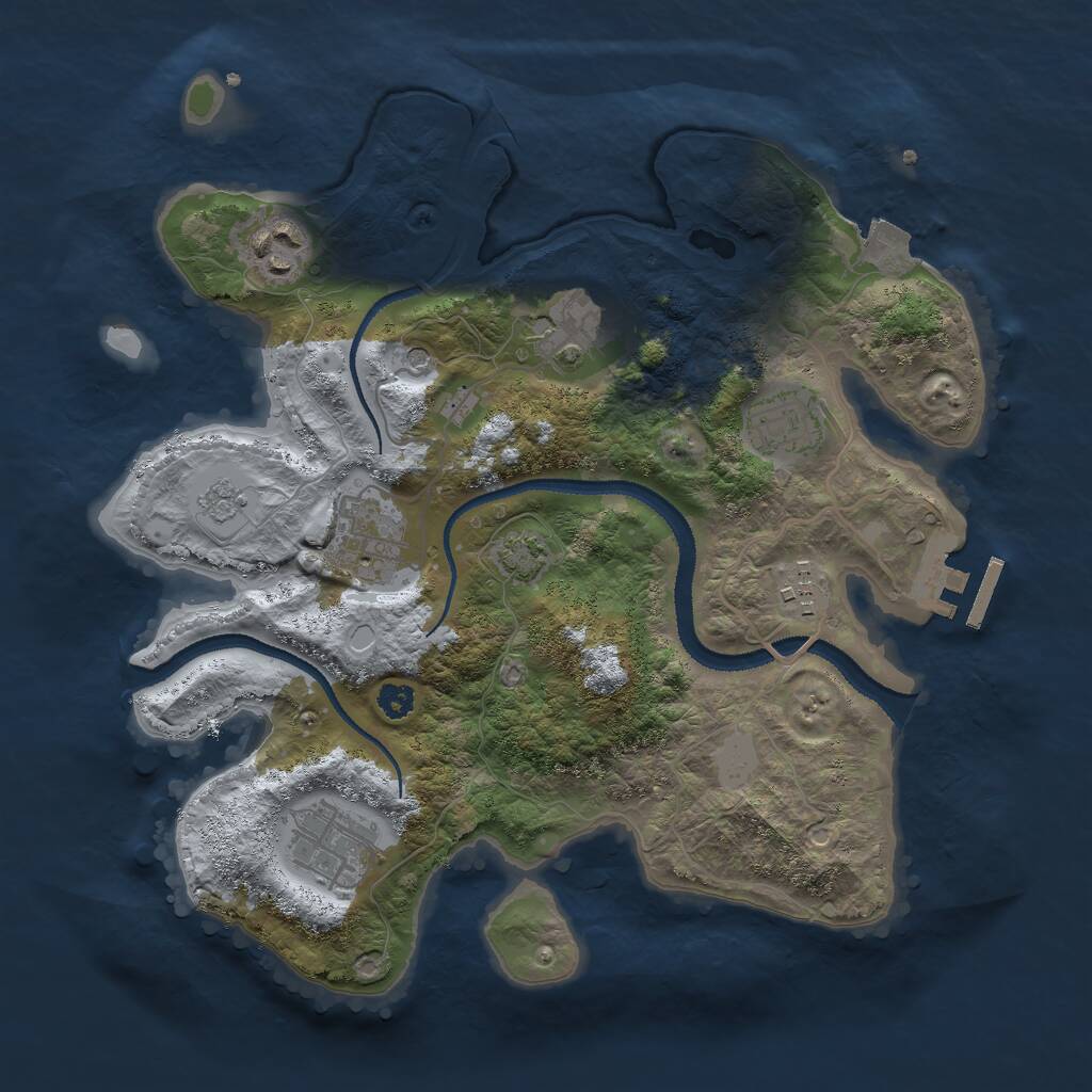 Rust Map: Procedural Map, Size: 3000, Seed: 1692299860, 11 Monuments