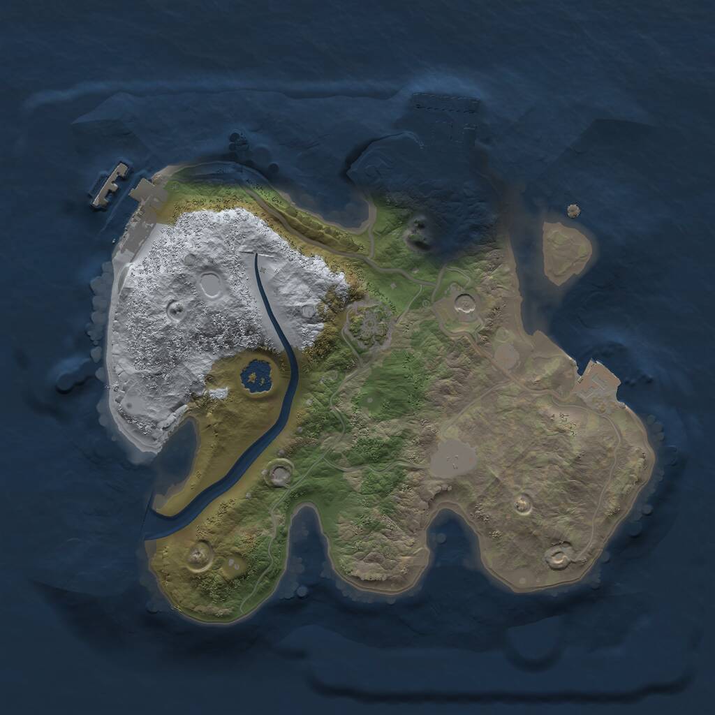 Rust Map: Procedural Map, Size: 2200, Seed: 12593, 5 Monuments