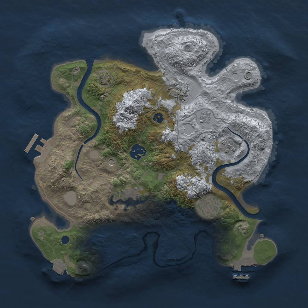 Rust Map: Procedural Map, Size: 3000, Seed: 188888, 11 Monuments