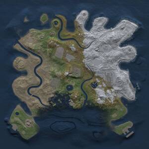 Thumbnail Rust Map: Procedural Map, Size: 3500, Seed: 52224, 13 Monuments