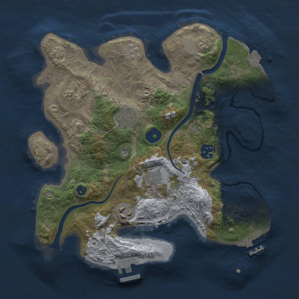 Rust Map: Procedural Map, Size: 3000, Seed: 85345, 11 Monuments