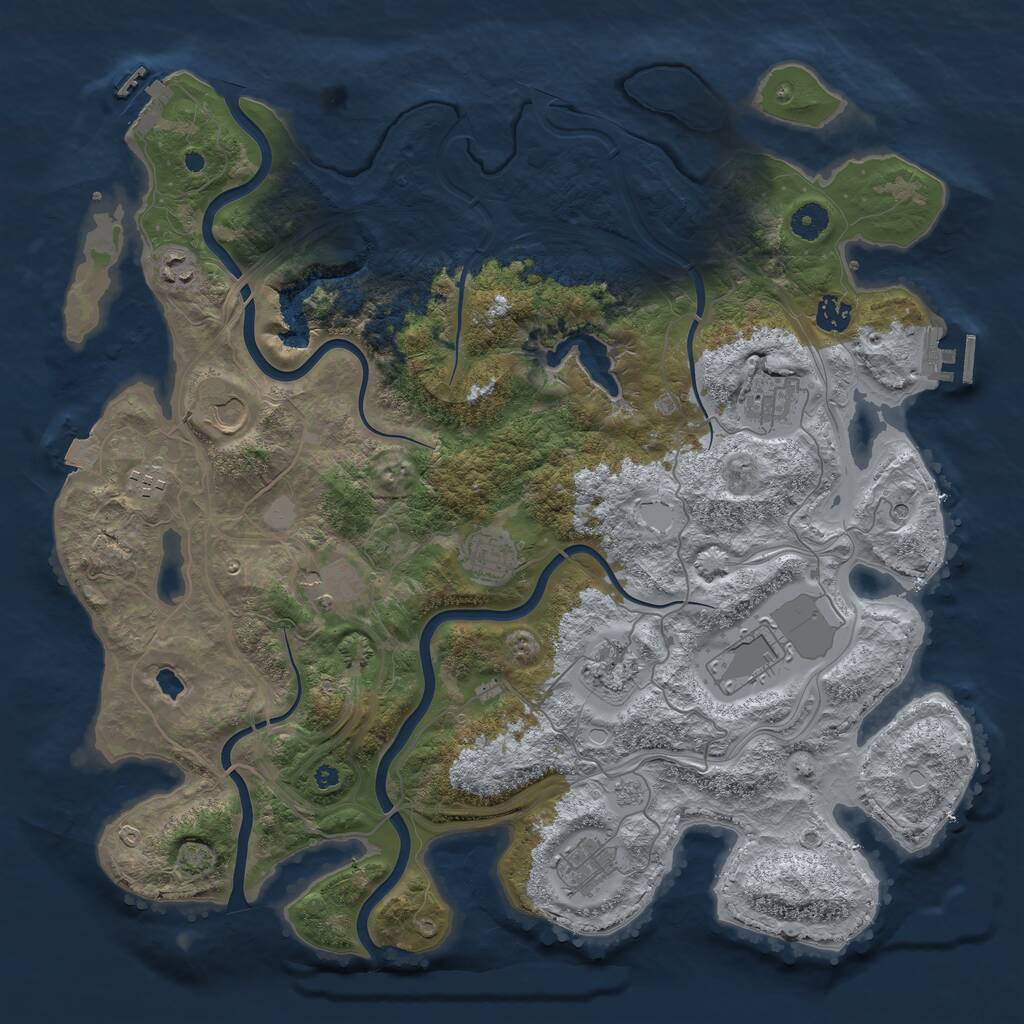 Rust Map: Procedural Map, Size: 4250, Seed: 775314042, 16 Monuments