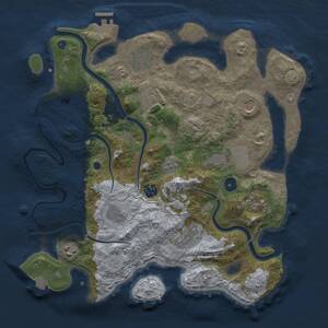 Thumbnail Rust Map: Procedural Map, Size: 3700, Seed: 654634255, 15 Monuments