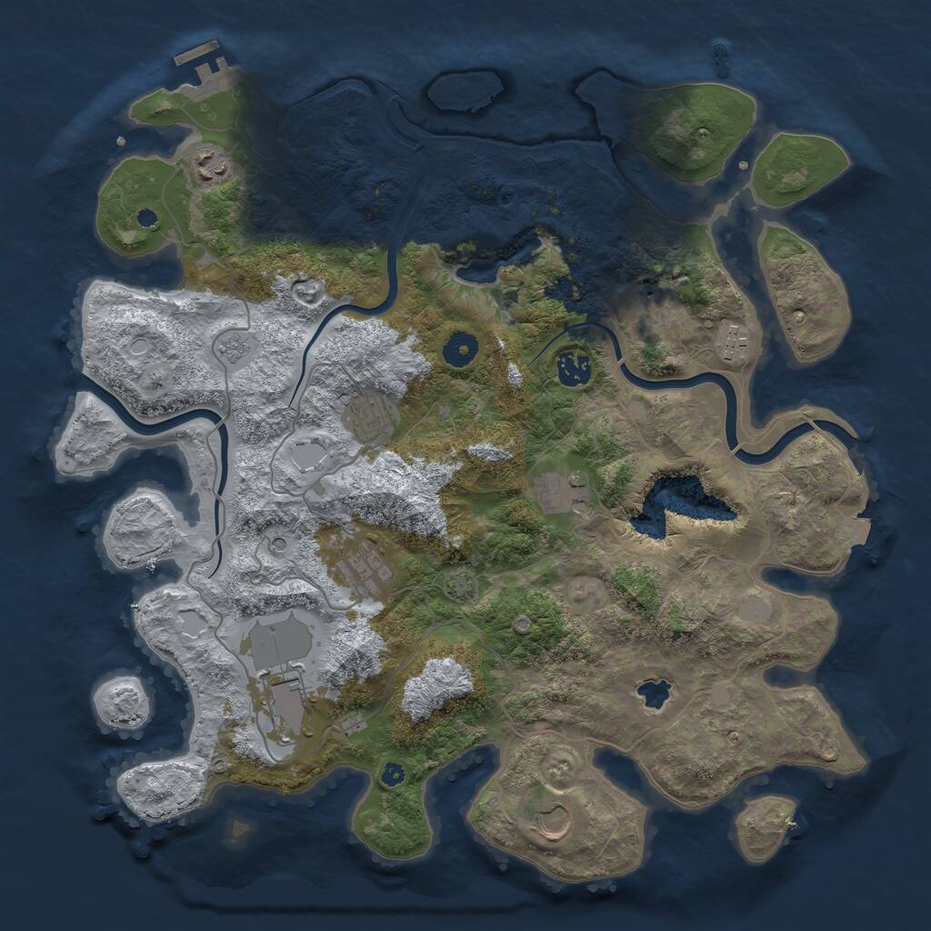 Rust Map: Procedural Map, Size: 4000, Seed: 49226, 14 Monuments