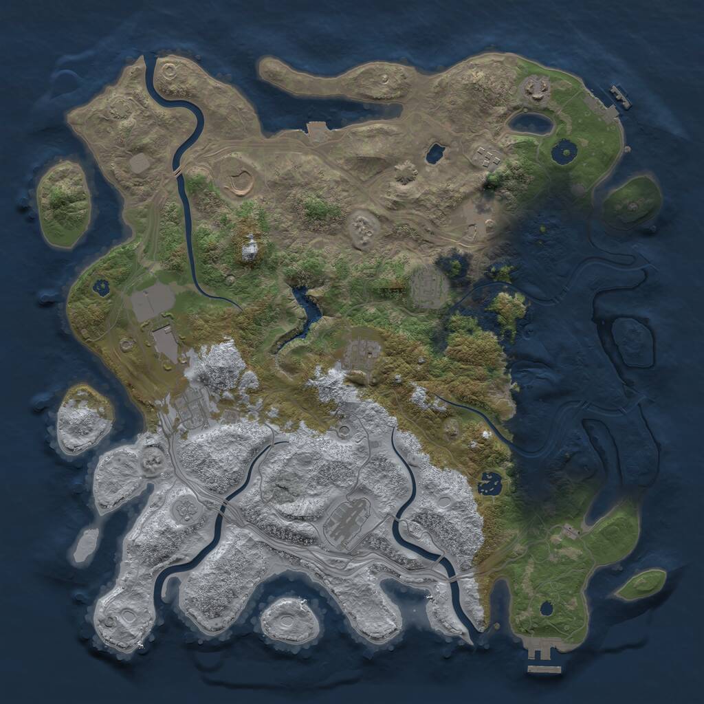 Rust Map: Procedural Map, Size: 4250, Seed: 1239754, 16 Monuments