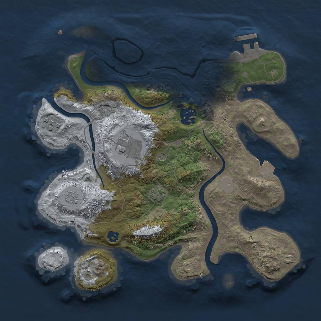 Rust Map: Procedural Map, Size: 2800, Seed: 950044, 8 Monuments