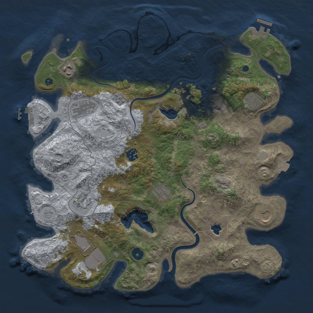 Rust Map: Procedural Map, Size: 4000, Seed: 166666667, 16 Monuments