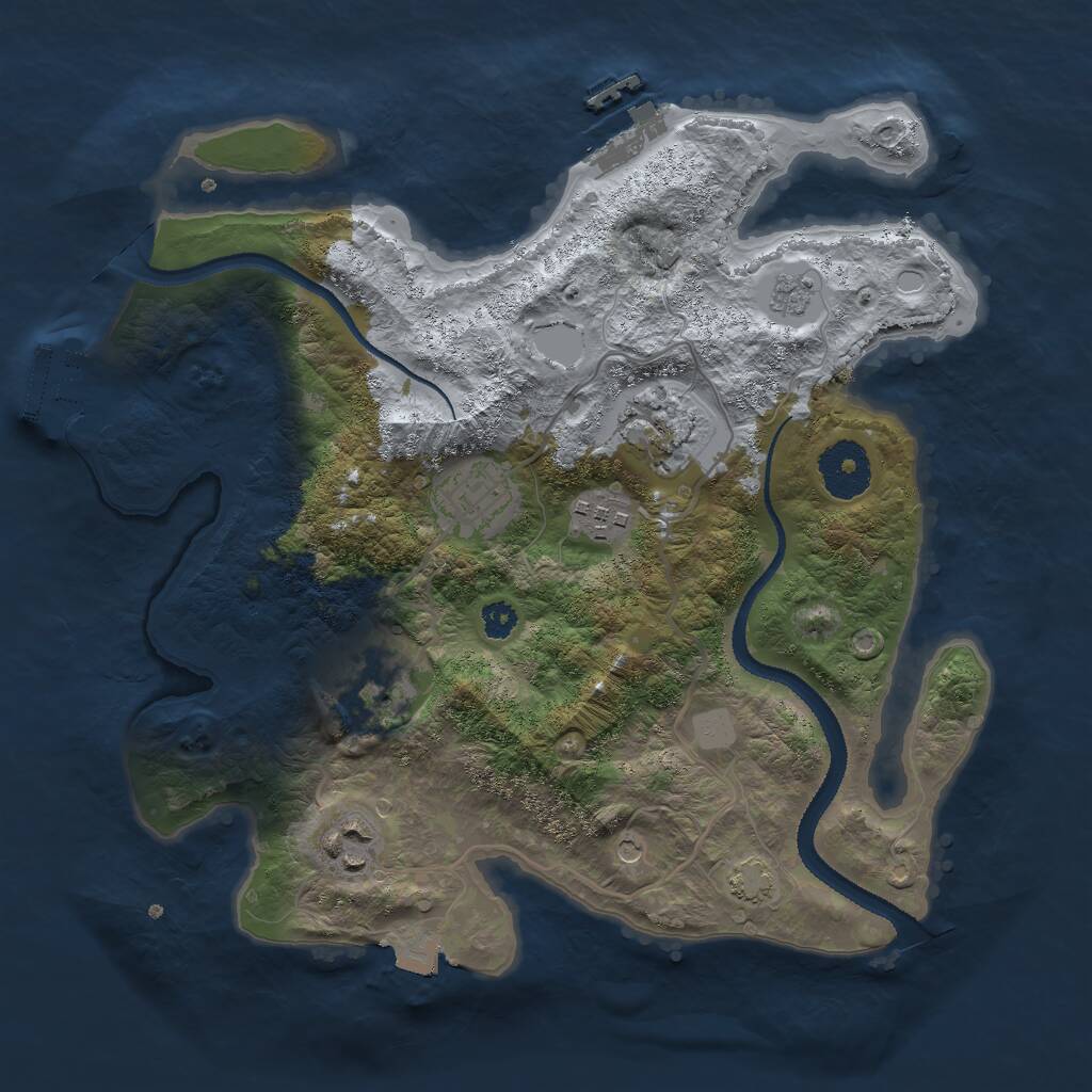 Rust Map: Procedural Map, Size: 3000, Seed: 471164905, 11 Monuments