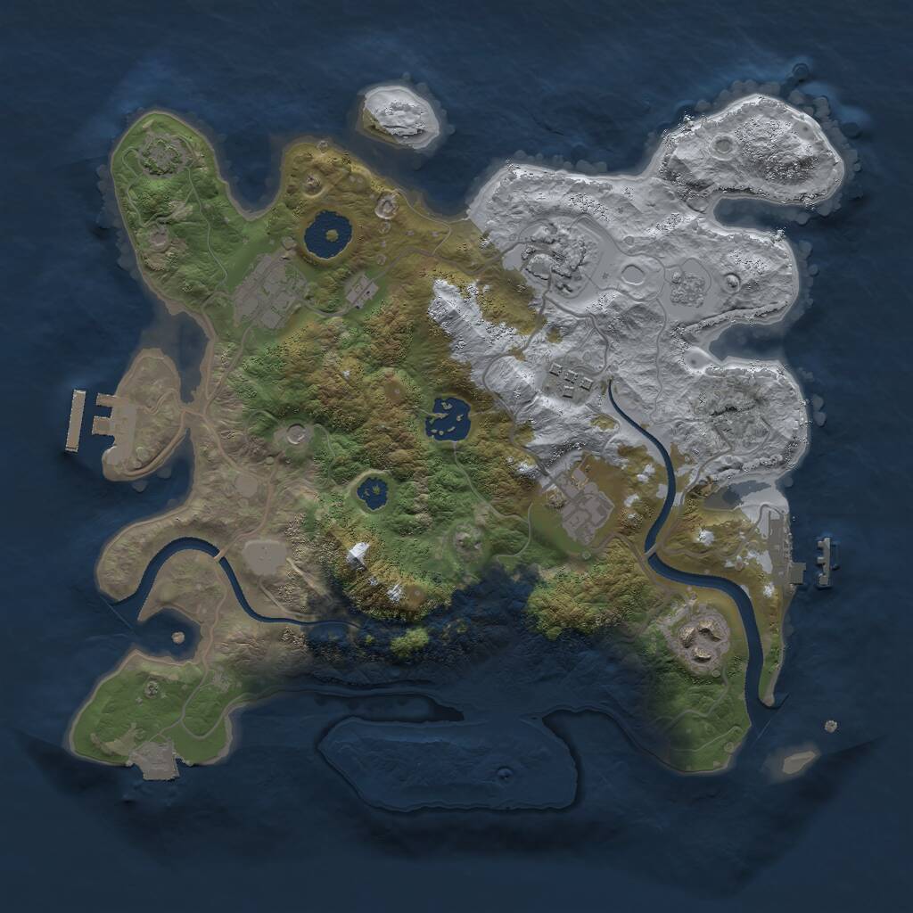 Rust Map: Procedural Map, Size: 3000, Seed: 445948691, 12 Monuments