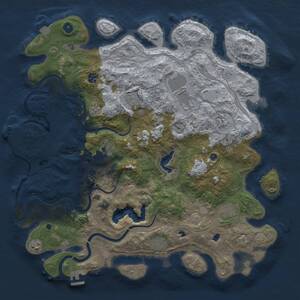Thumbnail Rust Map: Procedural Map, Size: 4500, Seed: 13231, 15 Monuments