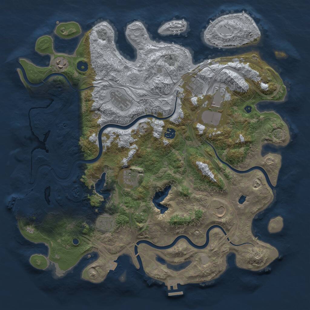 Rust Map: Procedural Map, Size: 4250, Seed: 2138273216, 15 Monuments