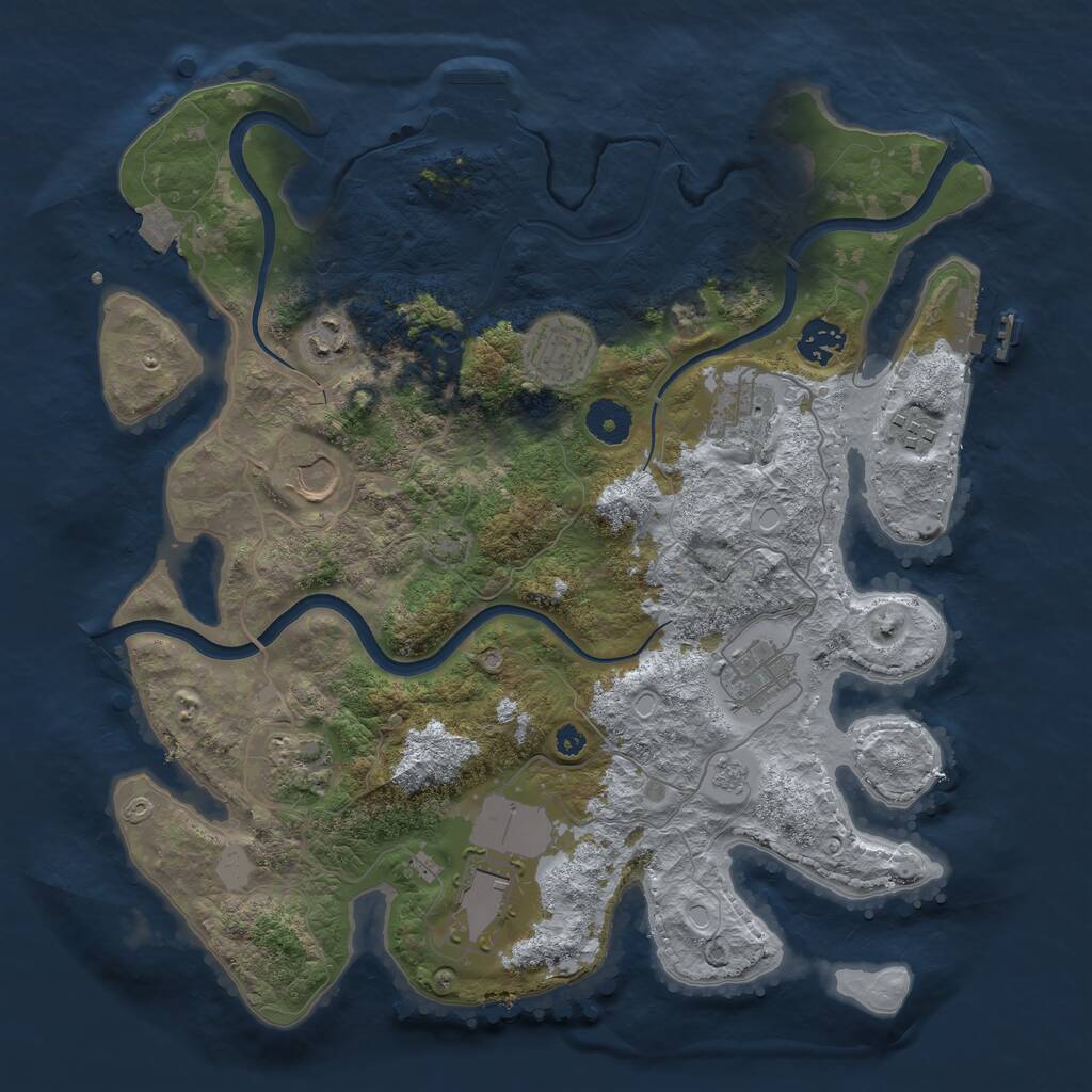 Rust Map: Procedural Map, Size: 3650, Seed: 1473111709, 15 Monuments