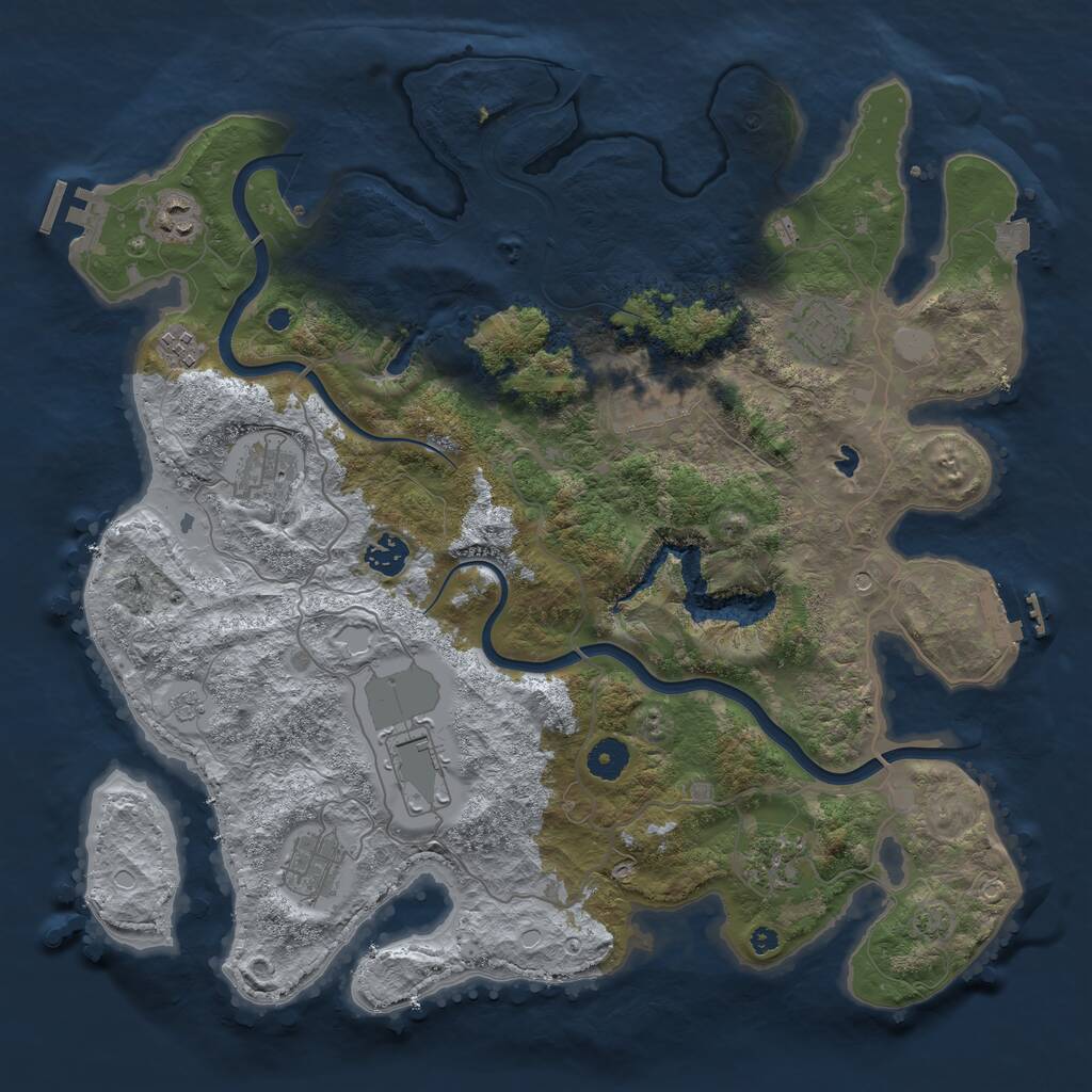 Rust Map: Procedural Map, Size: 4000, Seed: 18412, 15 Monuments