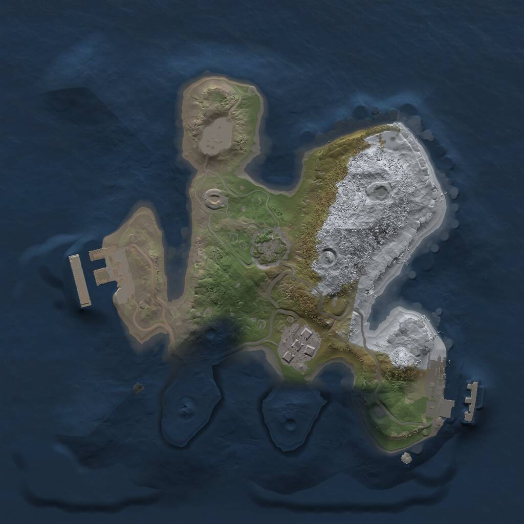 Rust Map: Procedural Map, Size: 2000, Seed: 45345345, 5 Monuments