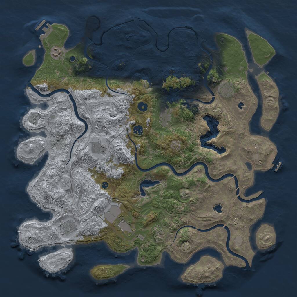 Rust Map: Procedural Map, Size: 4500, Seed: 1473275680, 15 Monuments